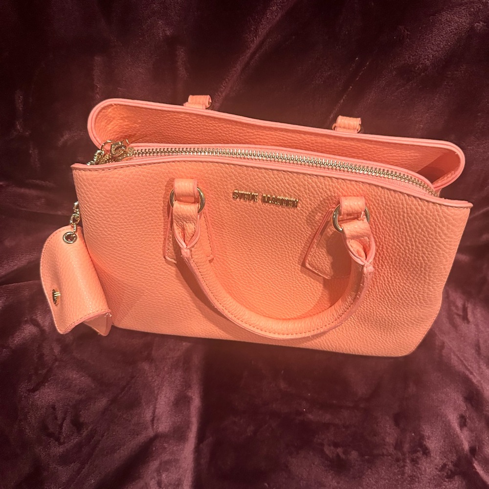 Peach Color Fashion Handbag New With Pouch